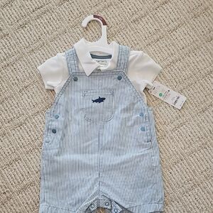 Carter's Blue Striped Kids Overalls